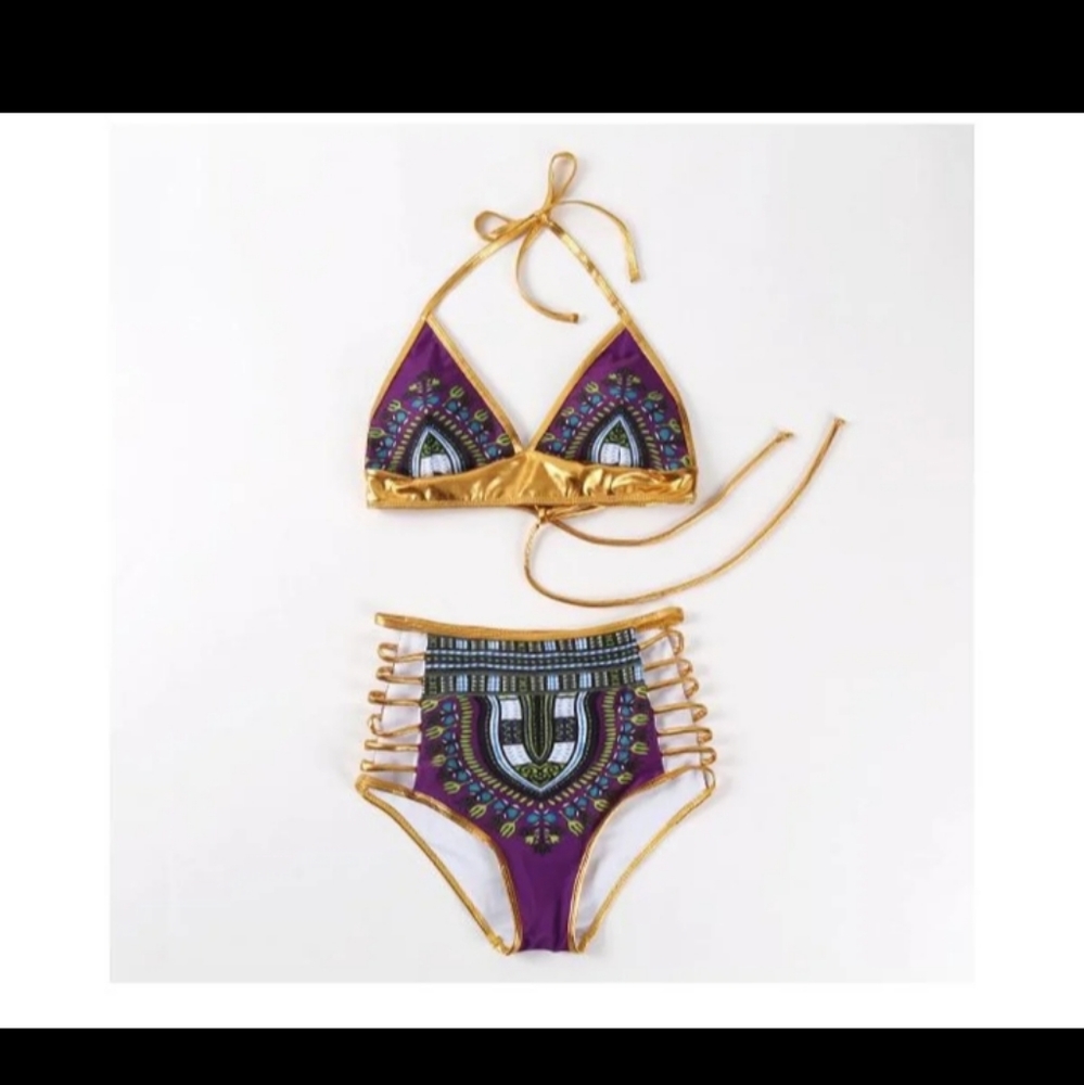 Indian print Bikini swimming suite set
